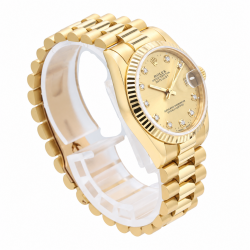 Rolex Datejust 31MM 68278 18K YG Factory Diamond Dial Watch